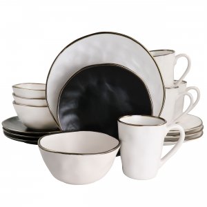 Elama ELM-ROMAN16 Roman 16 Piece Stoneware Dinnerware Set In Assorted 