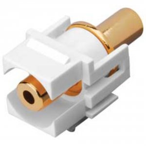 Vanco 0002-0467 3.5mm Keystone Jack Insert - Dual 3.5mm Female - White