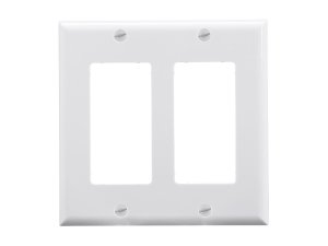 Monoprice 34488 2-gang Decor Wall Plate_ White