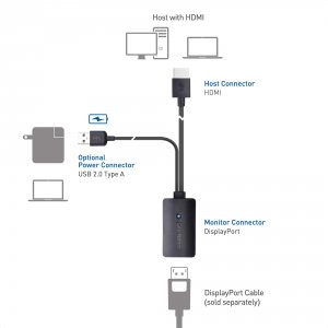 Cable 103099-BLK Uni-directional Hdmi To Displayport Adapter For Deskt