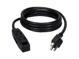 Qvs 1J6431 2-pack 3-outlet 3-prong 25ft Power Extension Cord - Nema 5-