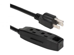 Qvs 1J6431 2-pack 3-outlet 3-prong 25ft Power Extension Cord - Nema 5-