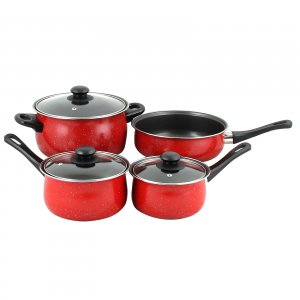 Gibson 108170.07 Casselman 7 Piece Cookware Set In Red With Bakelite S