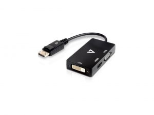 V7 V7DP-VGADVIHDMI-1E Displayport Adapter (m) To Vga, Hdmi Or Dvi (f) 