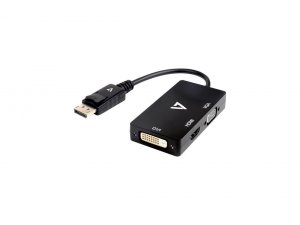 V7 V7DP-VGADVIHDMI-1E Displayport Adapter (m) To Vga, Hdmi Or Dvi (f) 