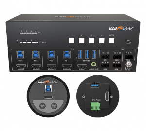 Bzb BG-UHD-KVM41-KIT 4-port 4k 18gbps Uhd Conference Room Hdmiusb 3.0 