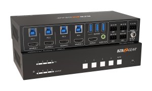 Bzb BG-UHD-KVM41 4-port 4k 18gbps Uhd Conference Room Hdmiusb 3.0 Kvm 