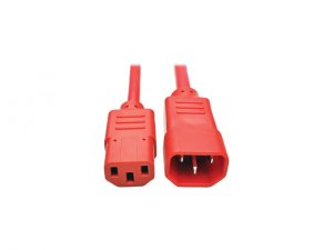 Tripp  6ft Computer Power Extension Cord 10a 18 Awg C14 To C13 Red 6' 