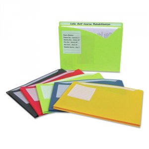 C-line CLI 63060 Write-on Poly File Jackets - Assorted Colors, 11 X 8-