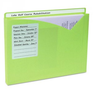 C-line CLI 63060 Write-on Poly File Jackets - Assorted Colors, 11 X 8-