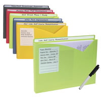 C-line CLI 63060 Write-on Poly File Jackets - Assorted Colors, 11 X 8-