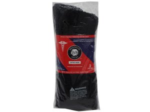 Bulk AC337 Brooklyn Socks 2 Pack Black Extra Wide Premium Cotton Blend