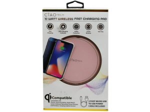 Bulk AC284 Ciao Tech 10 Watt Wireless Charging Pad In Light Pink