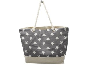 Bulk GA053 20quot;x13quot; Zip Closure Gray Pattern Canvas Bag With Ro