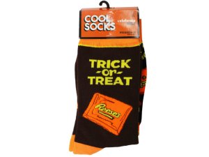 Bulk AB918 Oddsox Hershey Reeses Trick-or-treat 2 Pack Mens Crewsocks 