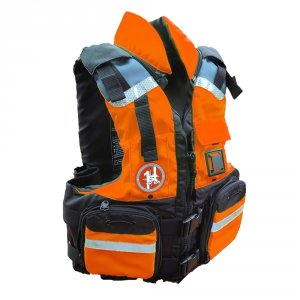 First AV-800-OB-L/XL Av-800 4 Pocket Vest Hi-vis - Orangeblack - Lxl