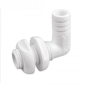 Attwood 3879-3 Attwood White Plastic 90 Degree Thru-hull Connector - 1