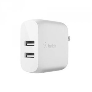 Belkin WCB002DQWH Dual Usb-a Wall Charger,12w X2,wht