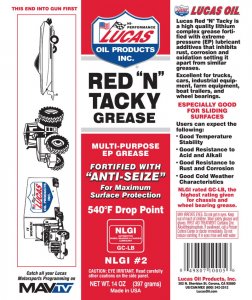 Lucasoil AVE 11025 Lucas Oil Red N Tacky Grease Aerosol 11oz