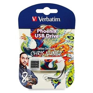 Verbatim YM98612 Mini Usb Flash Drive, 98662, 8gb, Tattoo Series - Pho