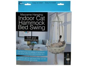 Bulk GA133 Macrame Hanging Cat Hammock Indoor Cat Bed Swing