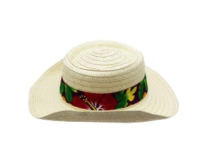 Bulk AC483 Adult Beach Hat With Printed Tropical Band