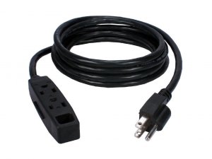 Qvs RC3222 3-outlet 3-prong 10ft Power Extension Cord - 3-prong - 3 X 