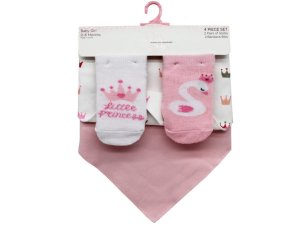 Bulk AC534 Marilyn Monroe Baby 4-piece Sock  Bandana Bib Set