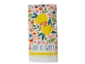 Bulk AC572 Mainstays 15quot; X 25quot; Kitchen Towel In Life Is Sweet 