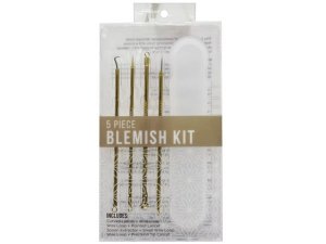 Bulk AB789 Lifestyle Products 5 Piece Blemish Tool Set In Gold Chrome