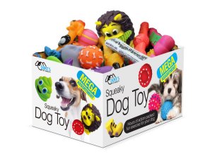 Bulk AB876 Mega Dog Sqeaker Toy Assorted Styles Countertop Display