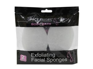 Bulk AC567 Face Values Body And Bath 2 Pack Exfoliating Facial Sponges