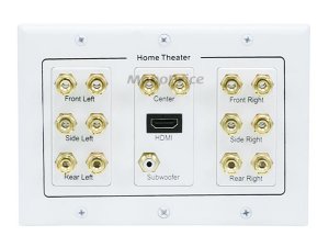 Monoprice 6907 Distrib Wall Plate 3-gang 7.1 Surround