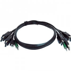 Black SKVMCBL-2DP-06TAA Secure Kvm Cable - Each End (1) Usb, (2) Displ