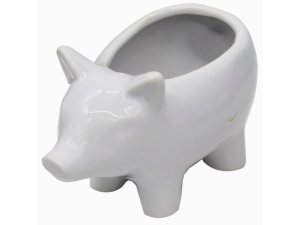 Bulk AC294 Leisure Arts Ceramic 3.5quot; White Pig Vase