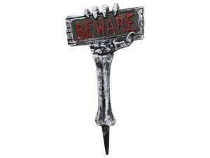 Bulk AA918 Plastic Beware Halloween Yard Stake