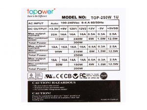 Topower TOP-250W1U Power Supply |top-250w1u R