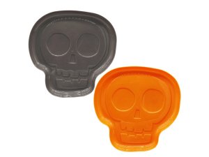 Bulk AC664 12quot; Assorted Plastic Skull Serving Tray