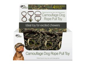 Bulk AB941 12 Pack Camouflage Dog Rope Pull Toy Assortment Countertop 