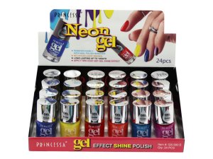 Bulk MK074 Ultra Neon Gel Nail Polish Asst Colors In Display