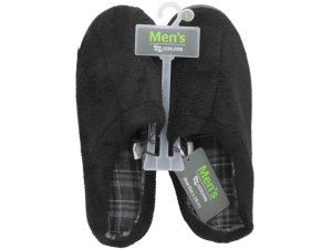 Bulk AC766 Men039;s Large Black Slippers