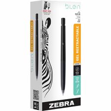 Zebra ZEB 41410 Pen Blen Retractable Gel Black Barrel 0.7mm Dozen - Me