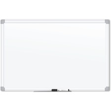 U UBR 4900U0001 White Aluminum Framed Magnetic Porcelain Steel Board, 