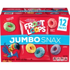 Kelloggs KEB 23459 Froot Loops Jumbo Snax Cereal Snack - Fruit - 5.40 