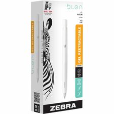 Zebra ZEB 41400 Pen Blen Retractable Gel White Barrel 0.7mm Dozen - Me