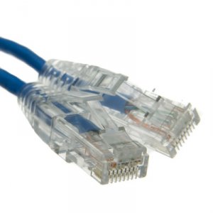 Cable 13X6-66105 Slim Cat6a Blue Copper Ethernet Cable, 10gbit, 5ft