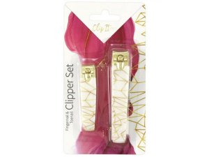 Bulk AC819 Clip It Pro Toenail And Fingernail Clipper Set In Gold And 