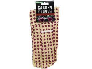 Bulk AB963 Assorted Color Polka Dot Adult Garden Gloves With Raised Gr