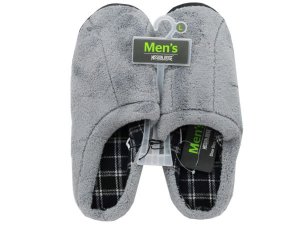 Bulk AC768 Men039;s Large Charcoal Slippers