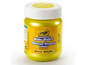 Bulk AC718 Crayola 2oz Washable Kids Paint In Yellow Gold Metallic